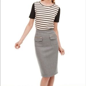 J.Crew gray wool pocket front pencil skirt NWT 12